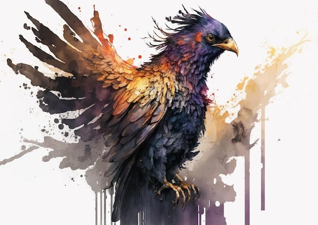 水彩风格鸟类艺术插画