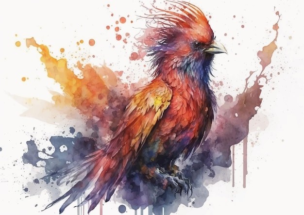 水彩风格鸟类艺术插画