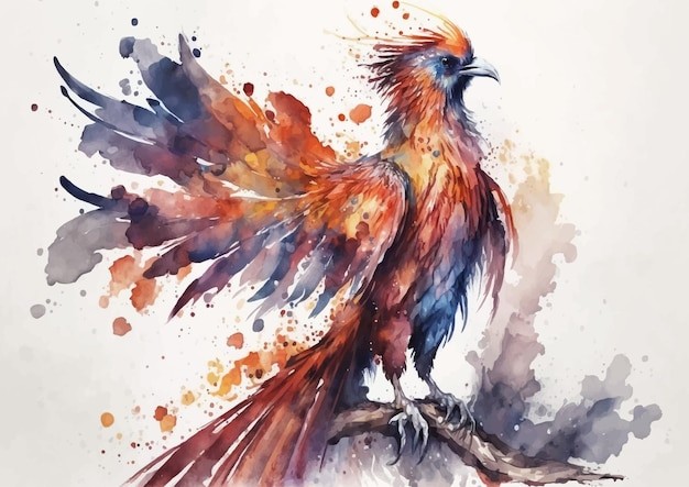 水彩风格鸟类艺术插画