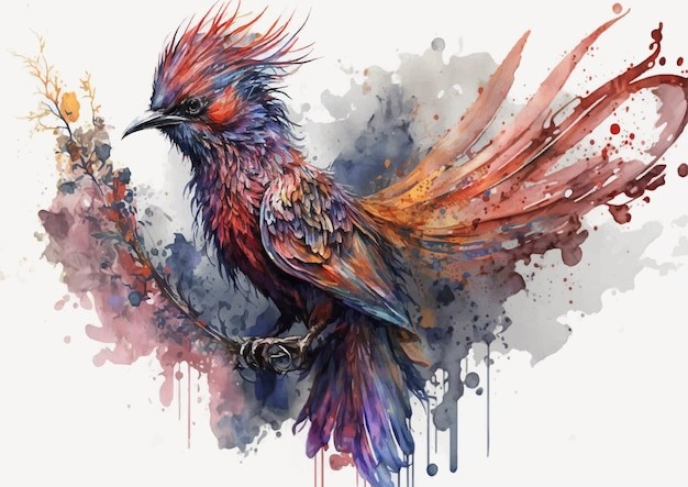 水彩风格鸟类艺术插画