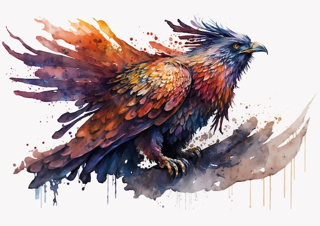 水彩风格鸟类艺术插画