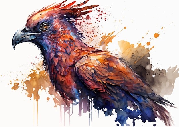 水彩风格鸟类艺术插画