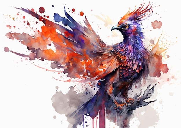 水彩风格鸟类艺术插画