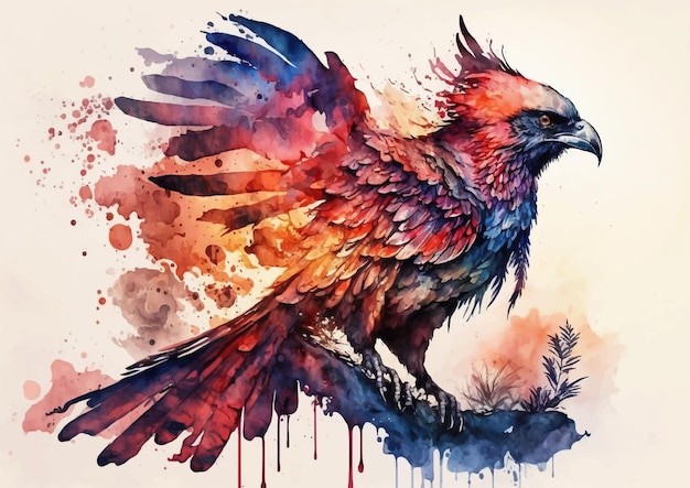 水彩风格鸟类艺术插画