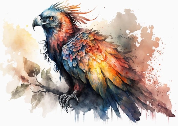 水彩风格鸟类艺术插画