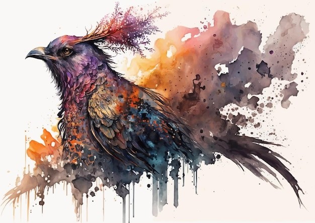 水彩风格鸟类艺术插画