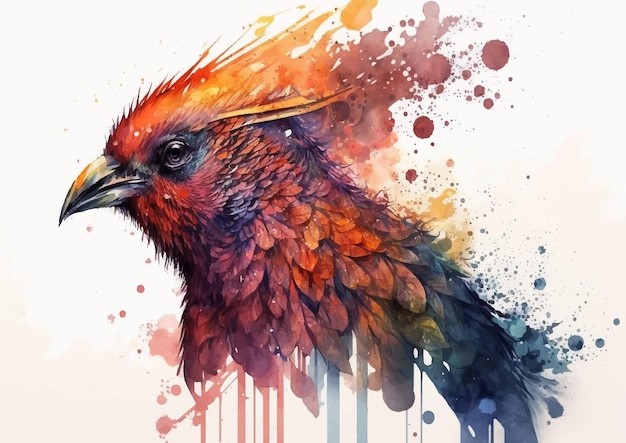 水彩风格鸟类艺术插画