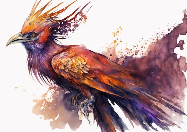 水彩风格鸟类艺术插画