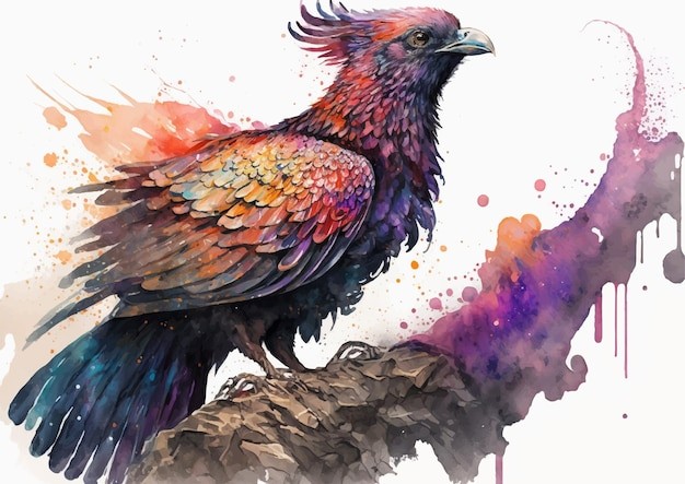 水彩风格鸟类艺术插画