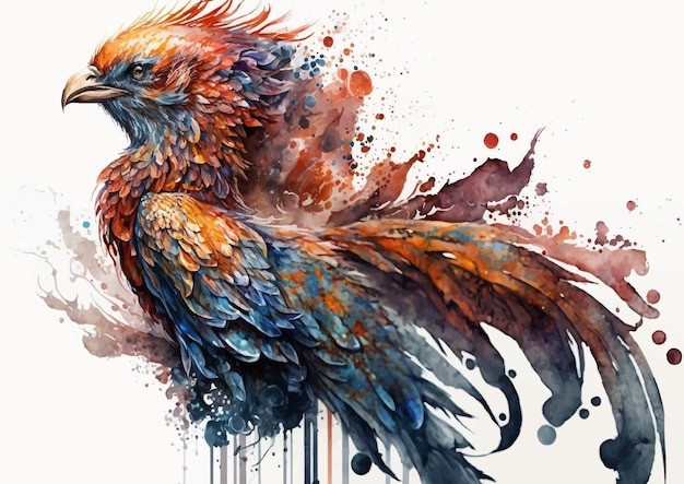 水彩风格鸟类艺术插画