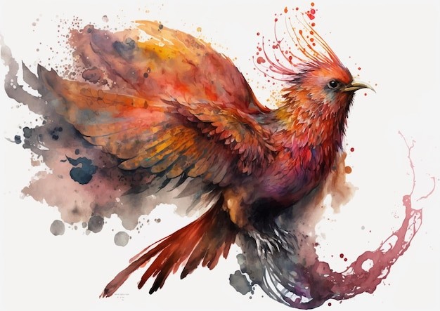 水彩风格鸟类艺术插画