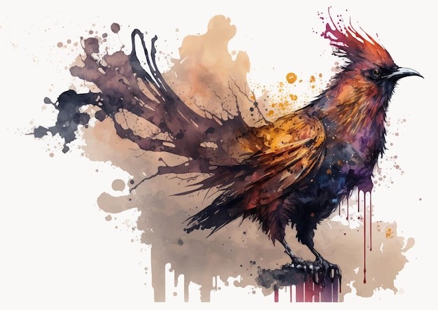 水彩风格鸟类艺术插画