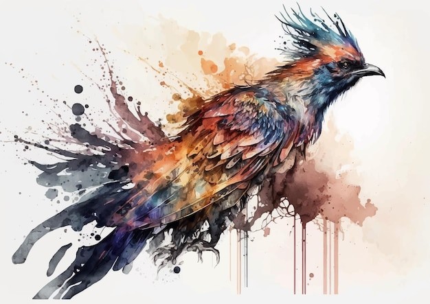 水彩风格鸟类艺术插画