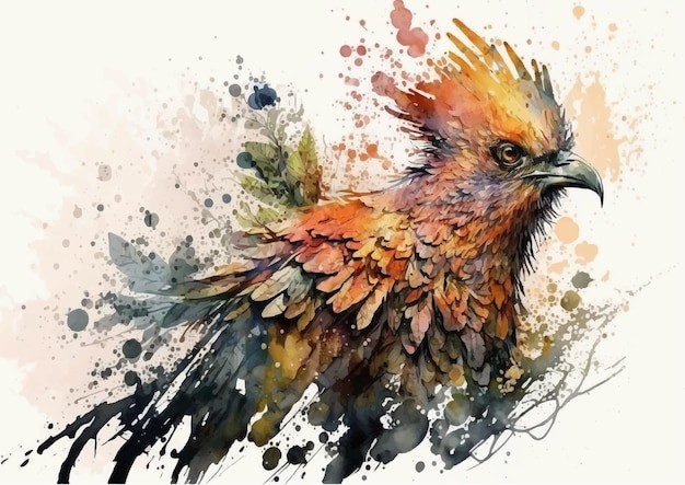 水彩风格鸟类艺术插画