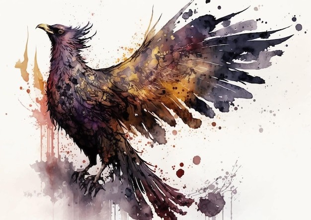 水彩风格鸟类艺术插画