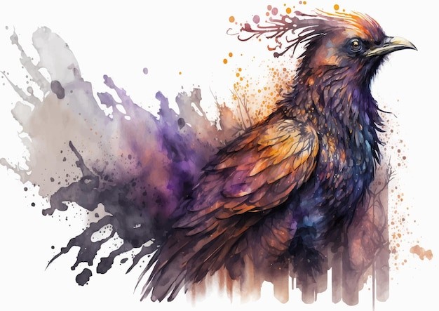 水彩风格鸟类艺术插画