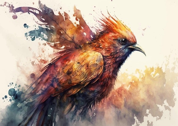 水彩风格鸟类艺术插画