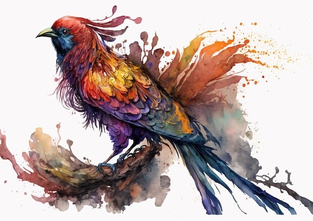 水彩风格鸟类艺术插画