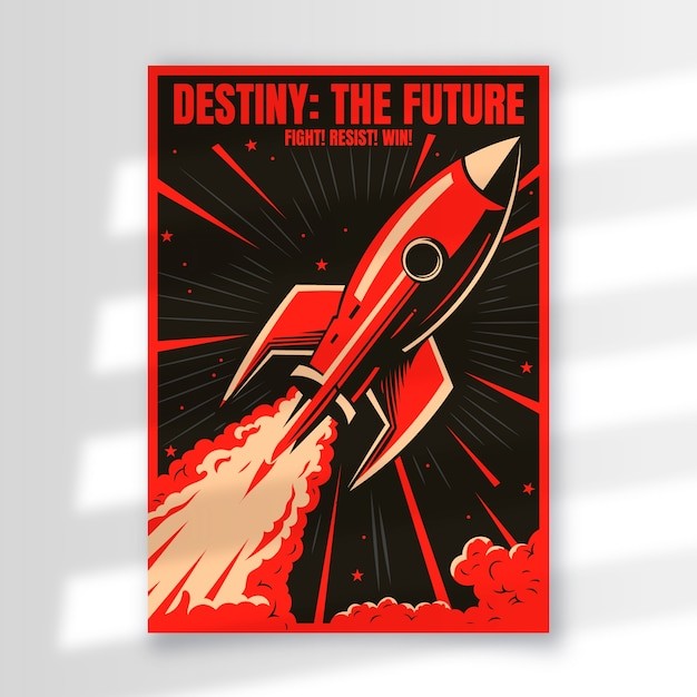 苏联风格复古海报模板