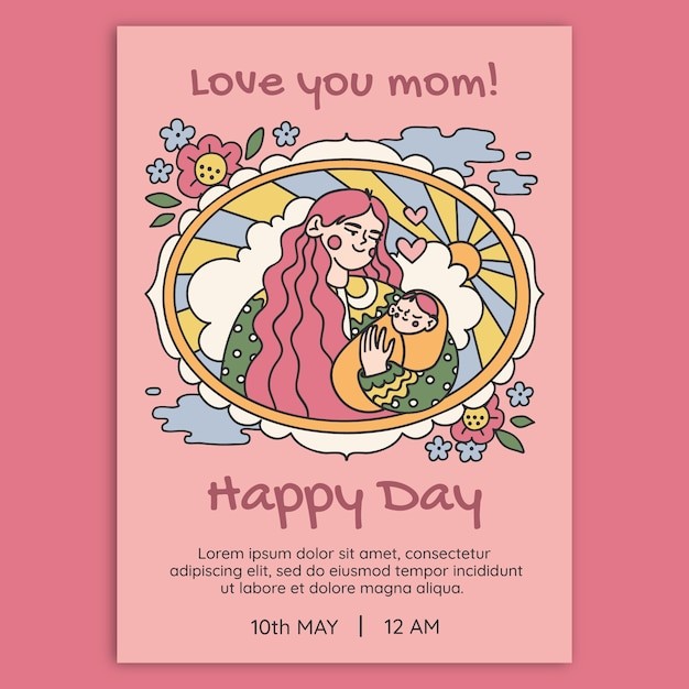 母亲节活动促销广告海报模板