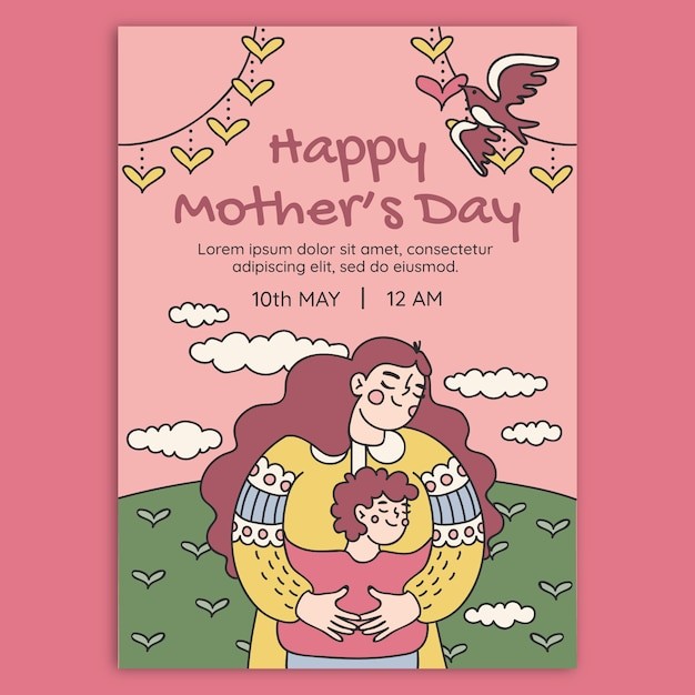 母亲节活动促销广告海报模板