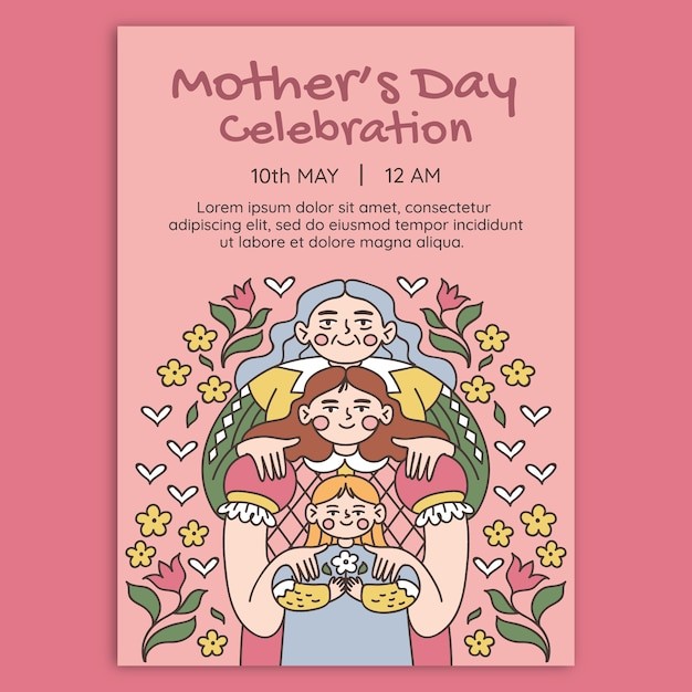 母亲节活动促销广告海报模板