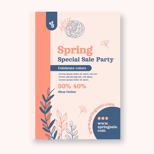 小清新植物花卉花店园艺植物园海报单页模板