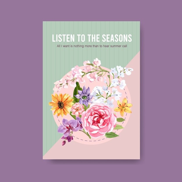 小清新植物花卉花店园艺植物园海报单页模板