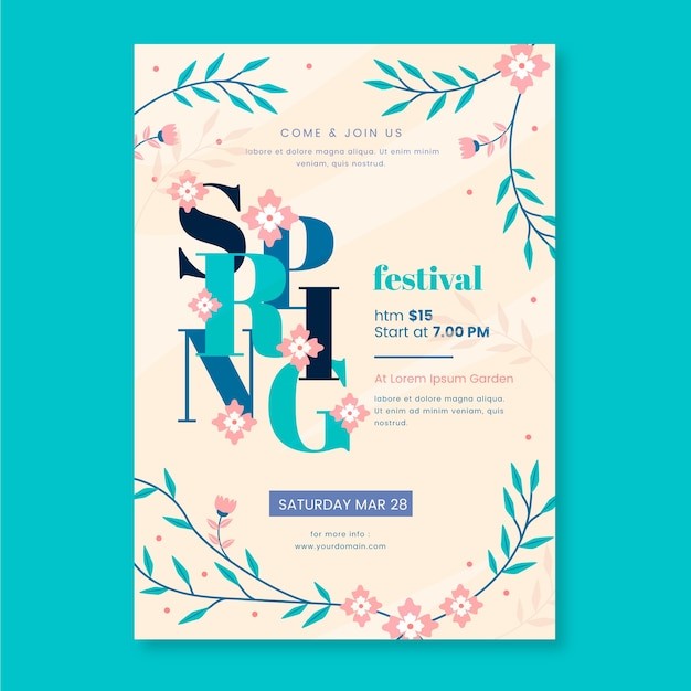 小清新植物花卉花店园艺植物园海报单页模板