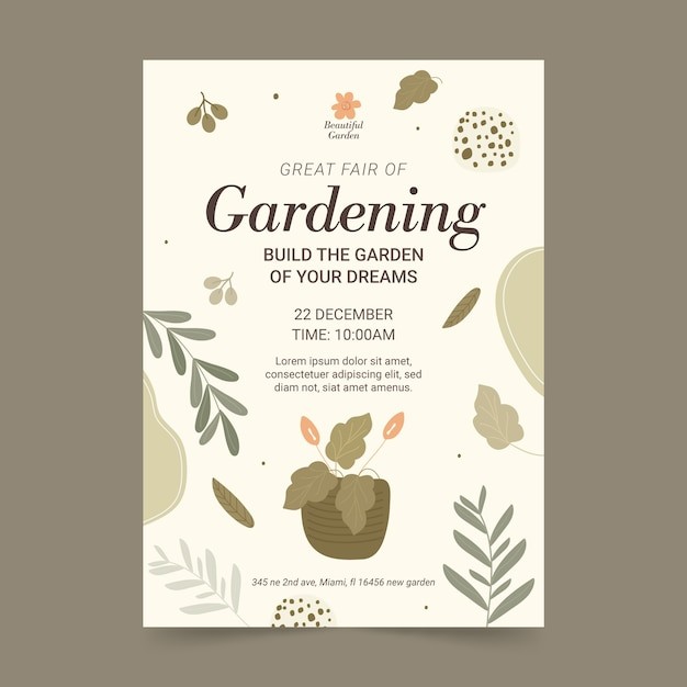 小清新植物花卉花店园艺植物园海报单页模板