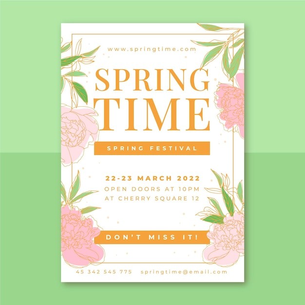 小清新植物花卉花店园艺植物园海报单页模板