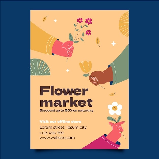 小清新植物花卉花店园艺植物园海报单页模板