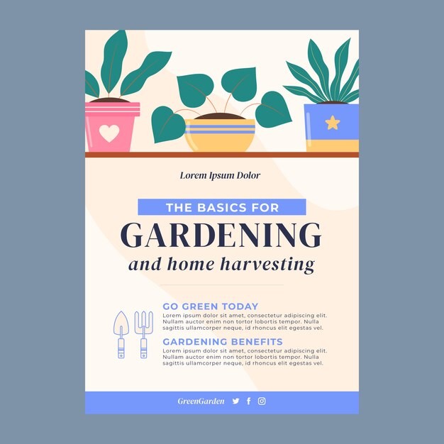 小清新植物花卉花店园艺植物园海报单页模板