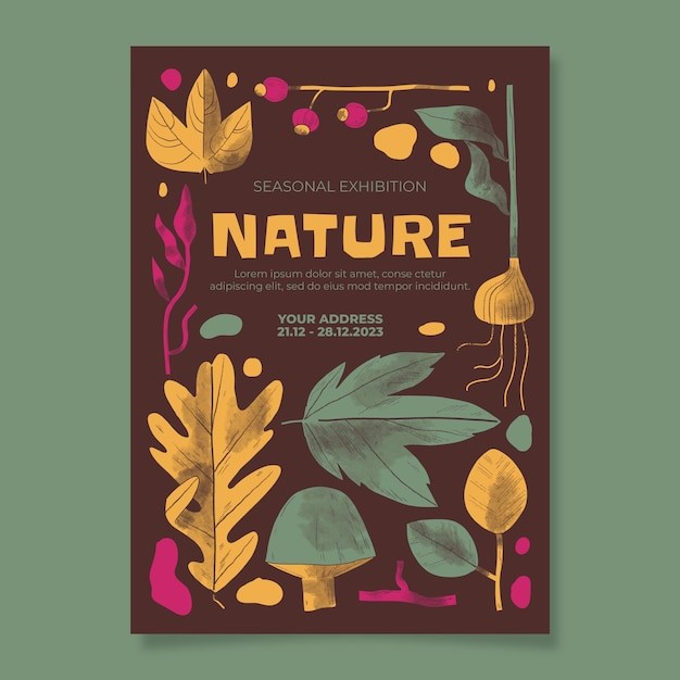 小清新植物花卉花店园艺植物园海报单页模板