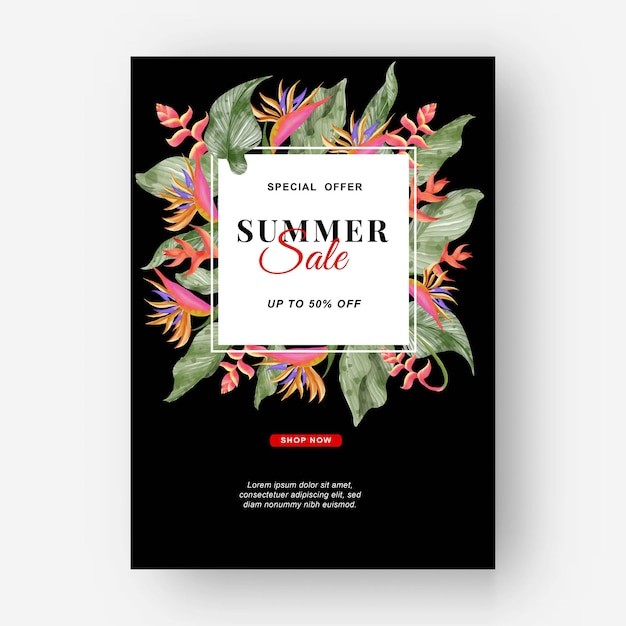 小清新植物花卉花店园艺植物园海报单页模板