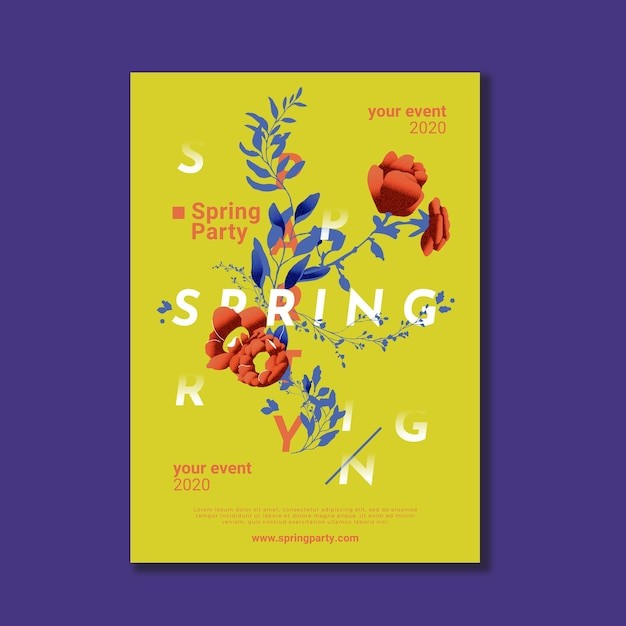 小清新植物花卉花店园艺植物园海报单页模板