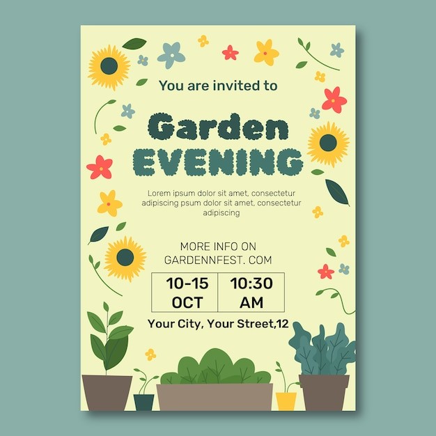 小清新植物花卉花店园艺植物园海报单页模板