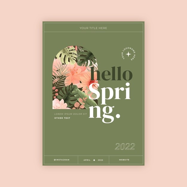 小清新植物花卉花店园艺植物园海报单页模板