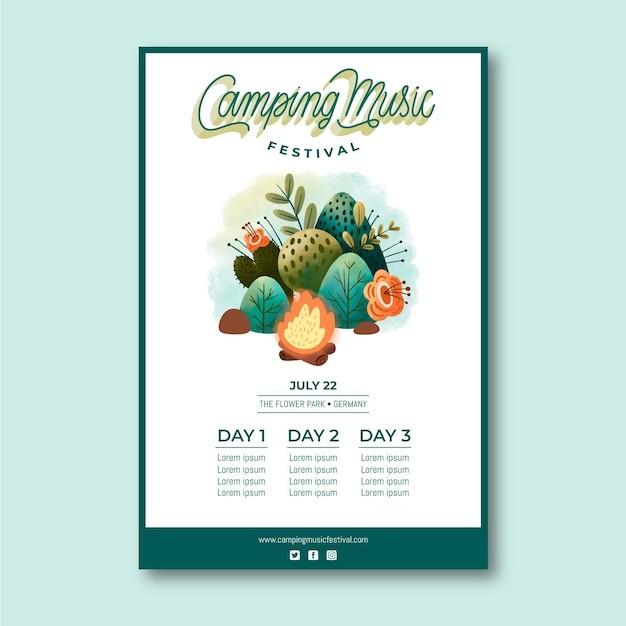 小清新植物花卉花店园艺植物园海报单页模板