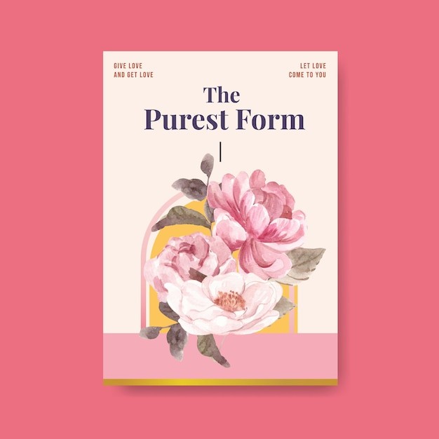 小清新植物花卉花店园艺植物园海报单页模板