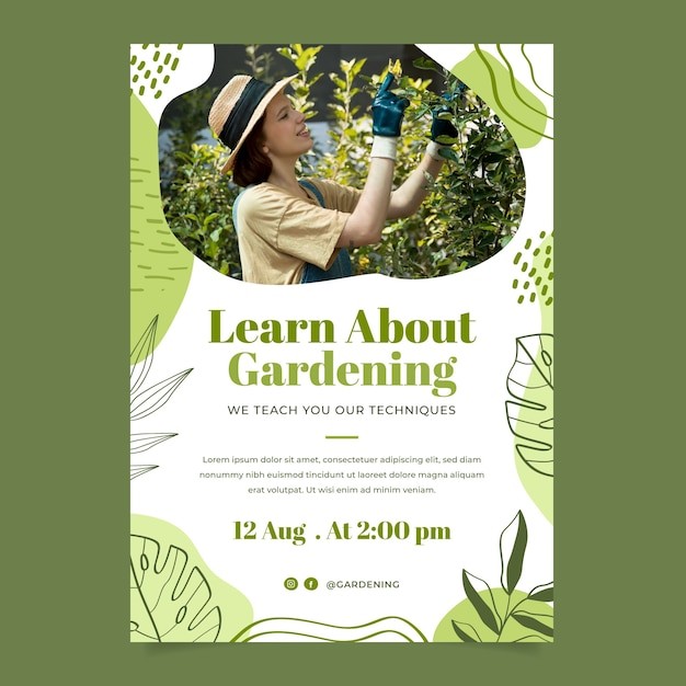 小清新植物花卉花店园艺植物园海报单页模板