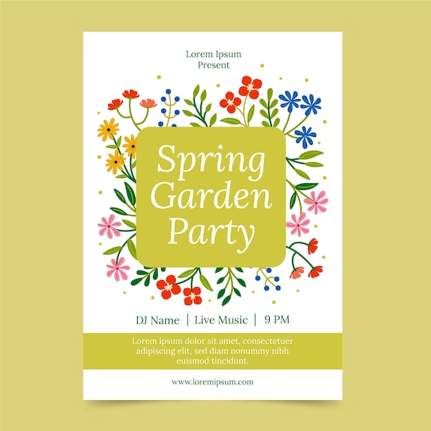 小清新植物花卉花店园艺植物园海报单页模板