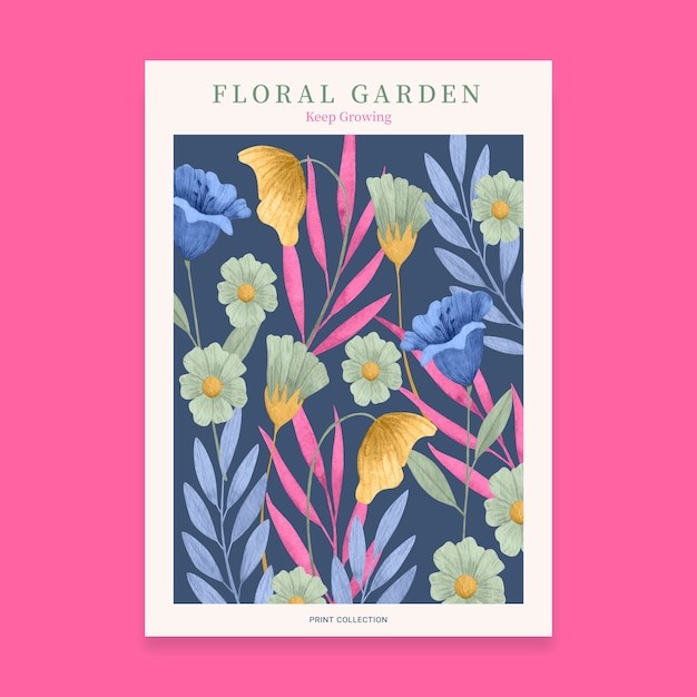 小清新植物花卉花店园艺植物园海报单页模板