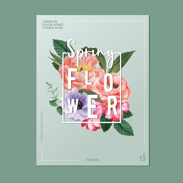 小清新植物花卉花店园艺植物园海报单页模板