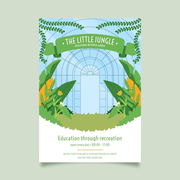 小清新植物花卉花店园艺植物园海报单页模板