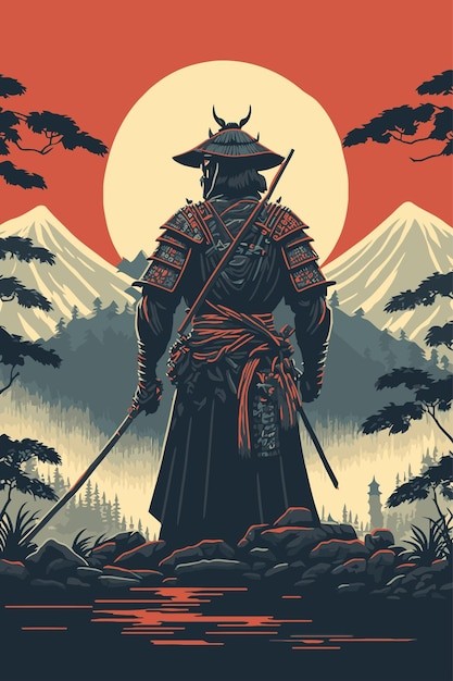 日本武士插画