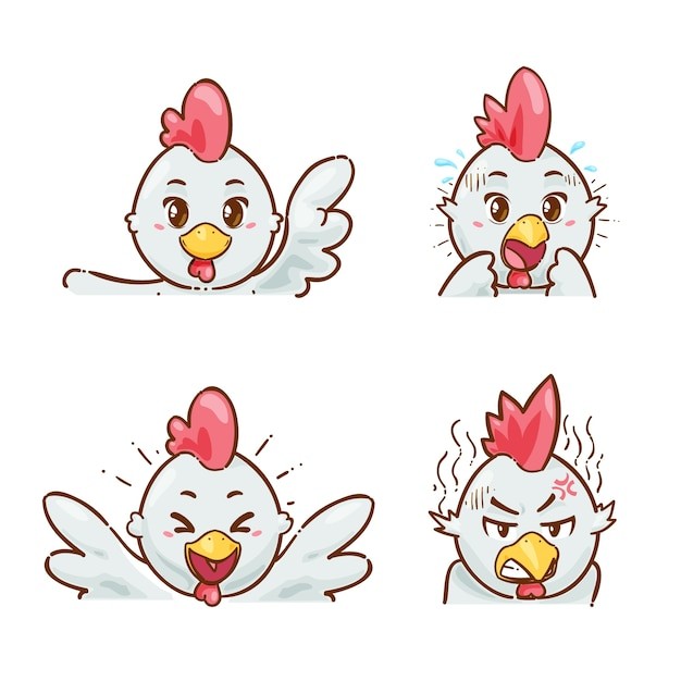 手绘动物小鸡表情包