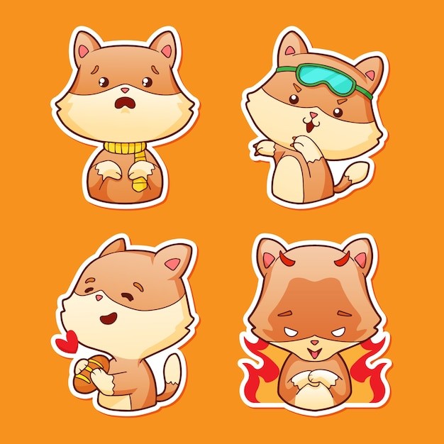 手绘动物狐狸表情包