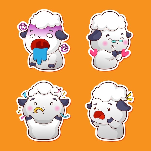 手绘动物绵羊表情包