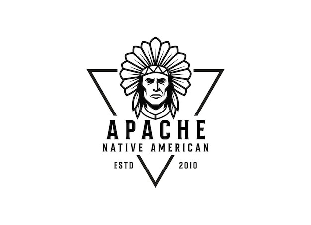 印第安人头像标志logo